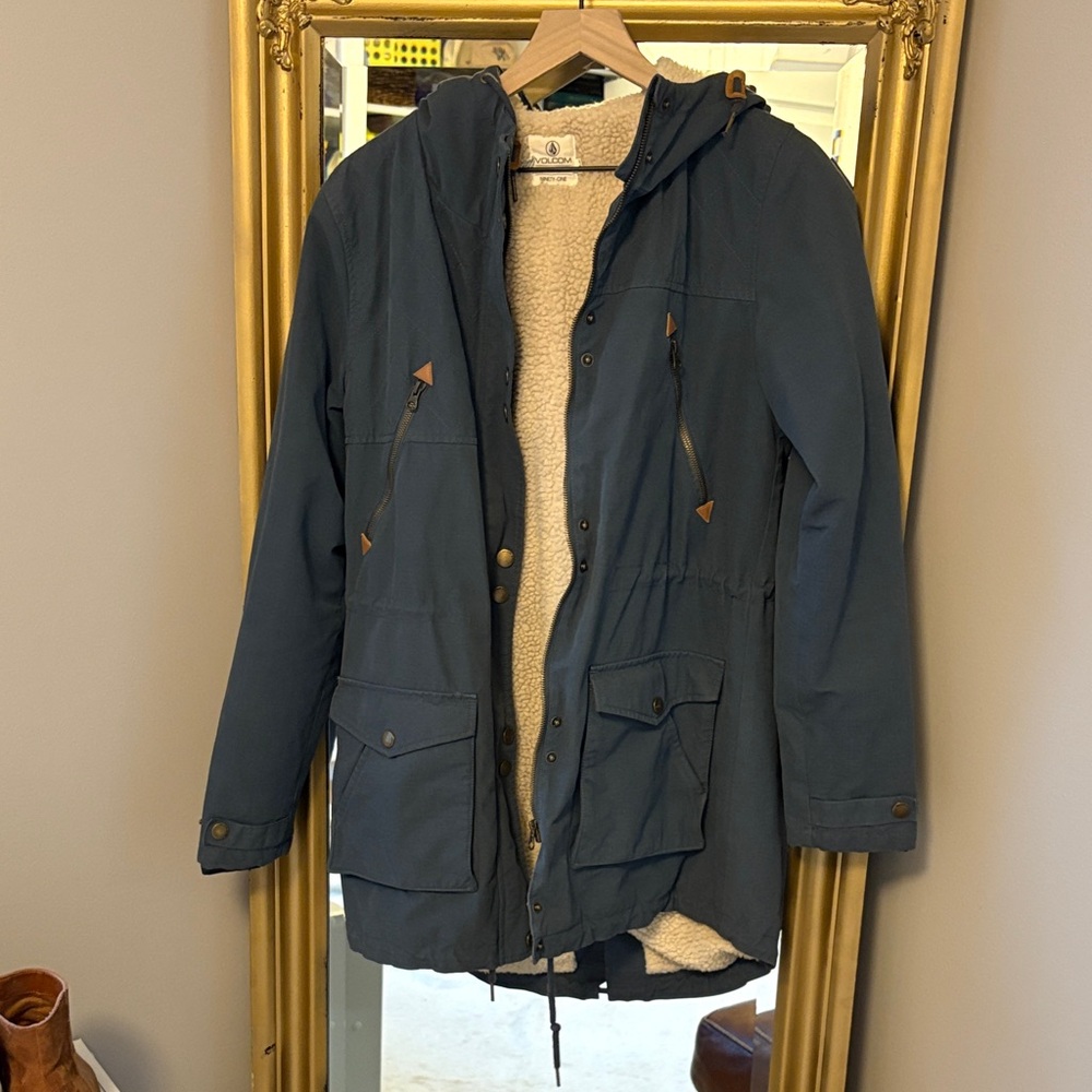 Volcom Blue Sherpa Lined Heavyweight Jacket
